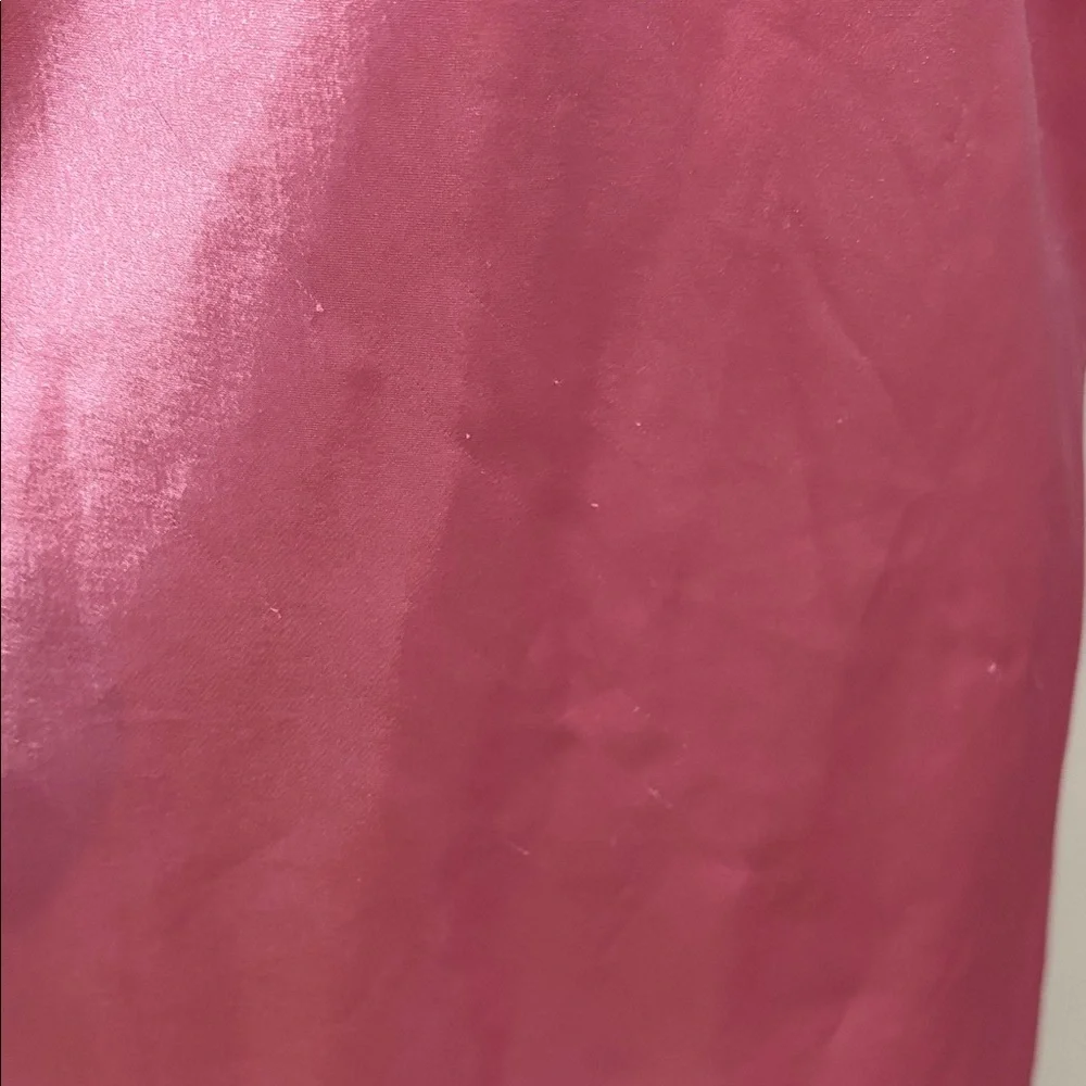 🎀Vintage 80’s Pink Satin Slip Dress with Ruffle Hem - Picture 3 of 5